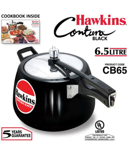 Hawkins Contura Pressure Cooker, Black, HawCB65, 6.5-Liter